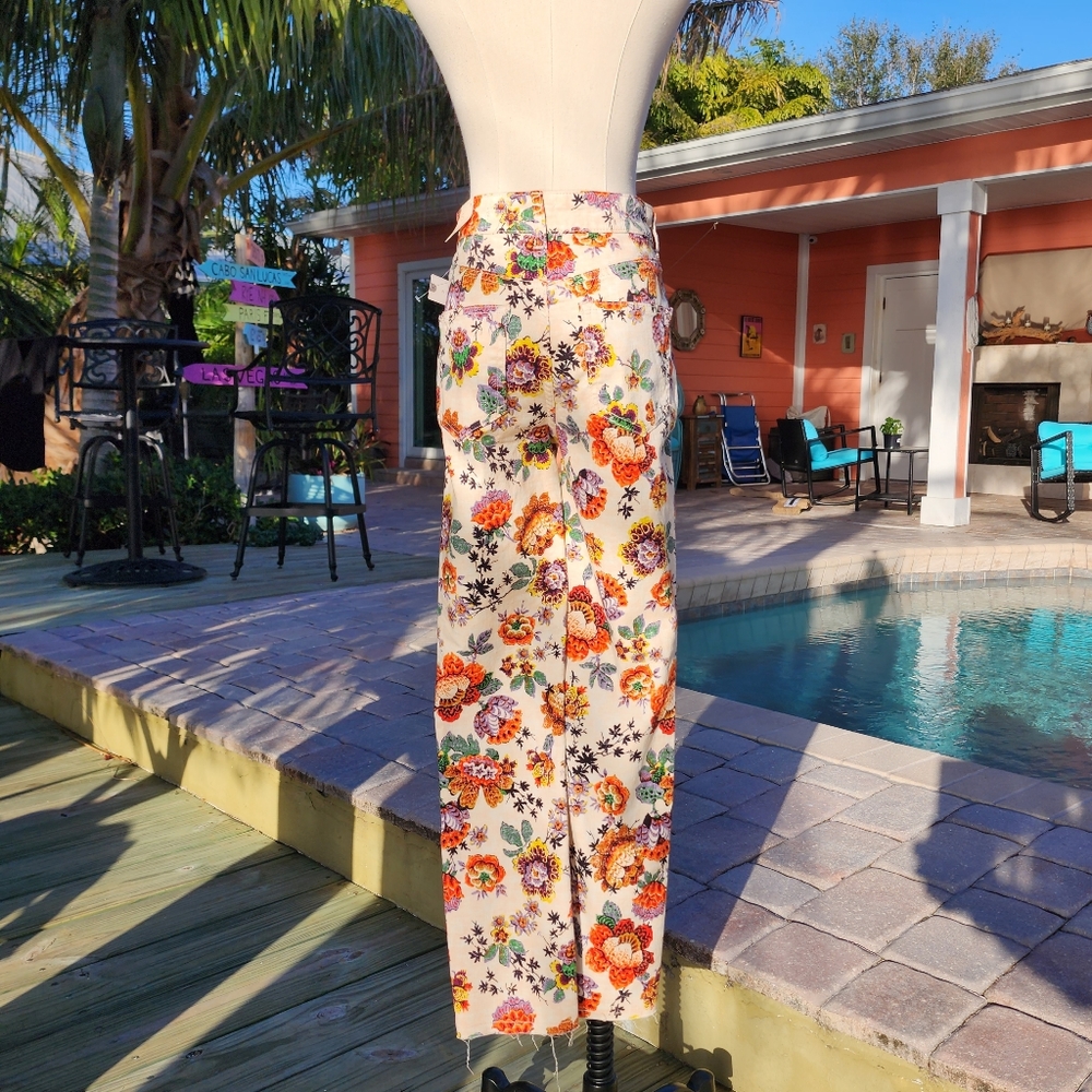 Anthropologie Pilcro The Cigarette Slim Floral Print Jeans Sz 25 NWT - Picture 15 of 16